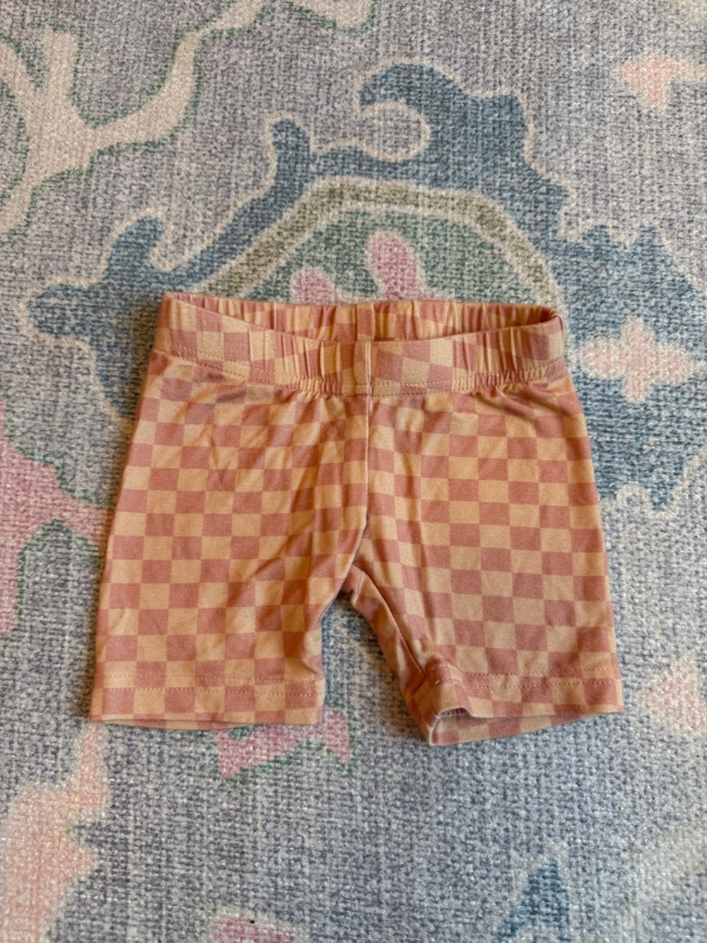 Pink Checkered Bamboo Biker Shorts